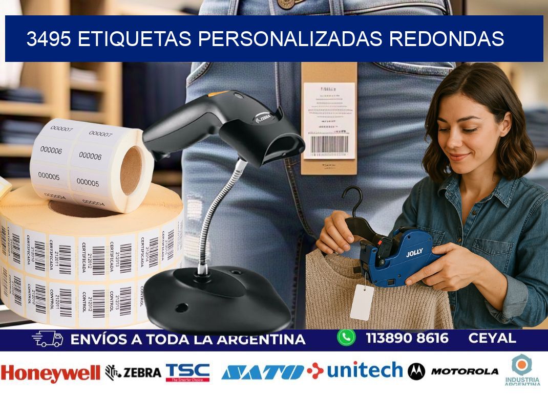3495 Etiquetas personalizadas redondas