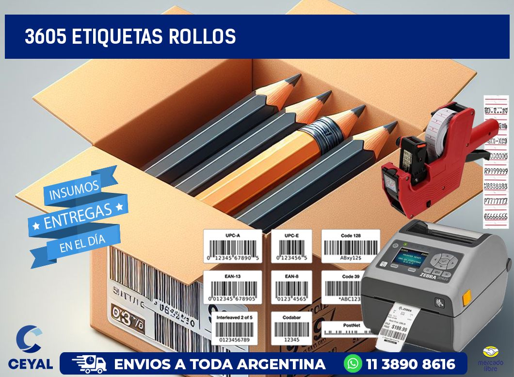 3605 etiquetas rollos