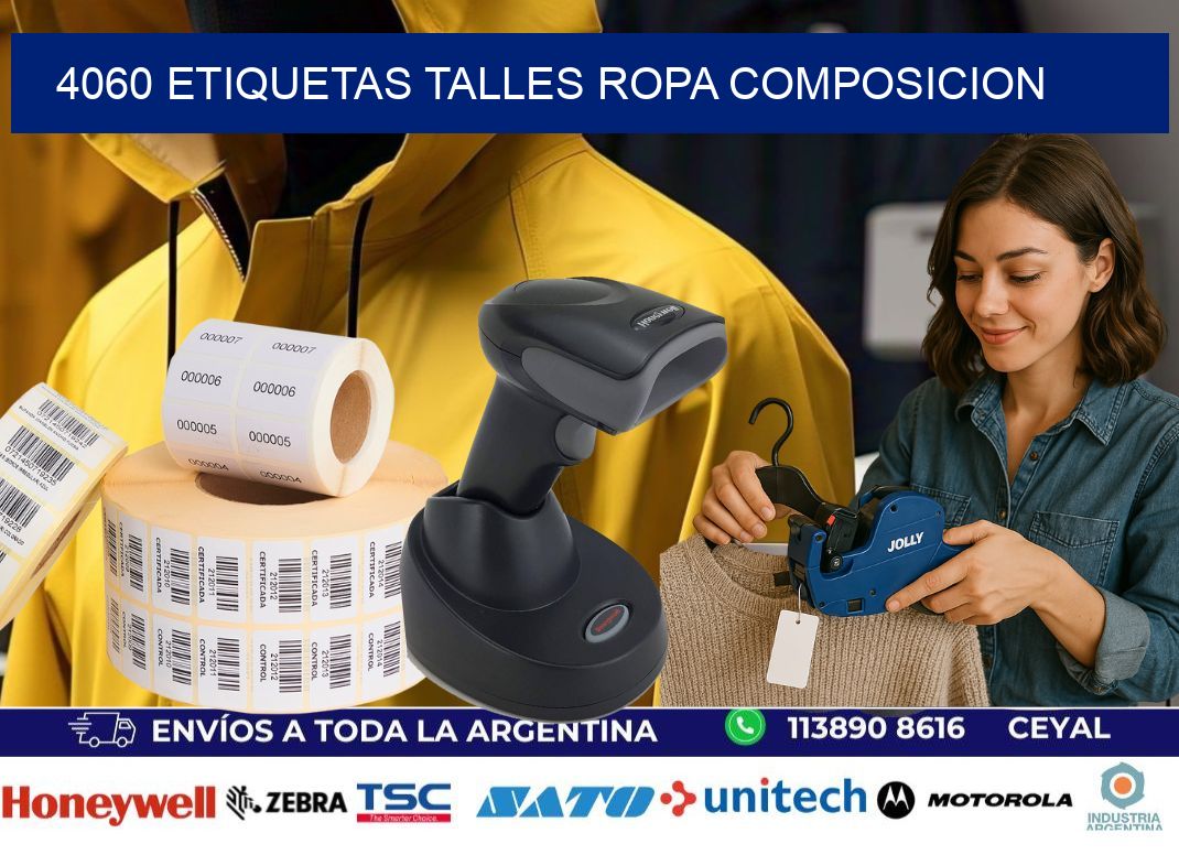 4060 ETIQUETAS TALLES ROPA COMPOSICION