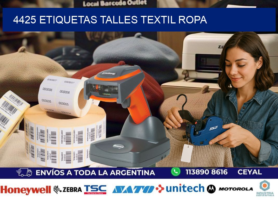 4425 ETIQUETAS TALLES TEXTIL ROPA