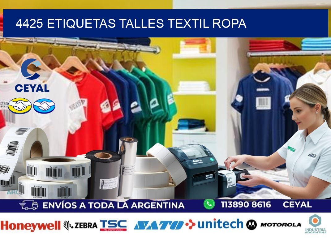 4425 ETIQUETAS TALLES TEXTIL ROPA