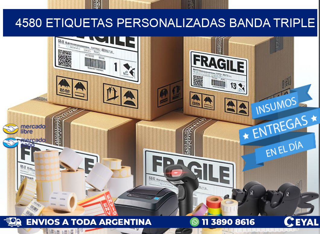 4580 Etiquetas personalizadas banda triple