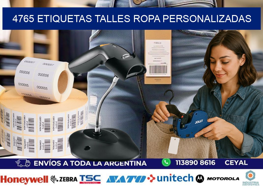 4765 ETIQUETAS TALLES ROPA PERSONALIZADAS