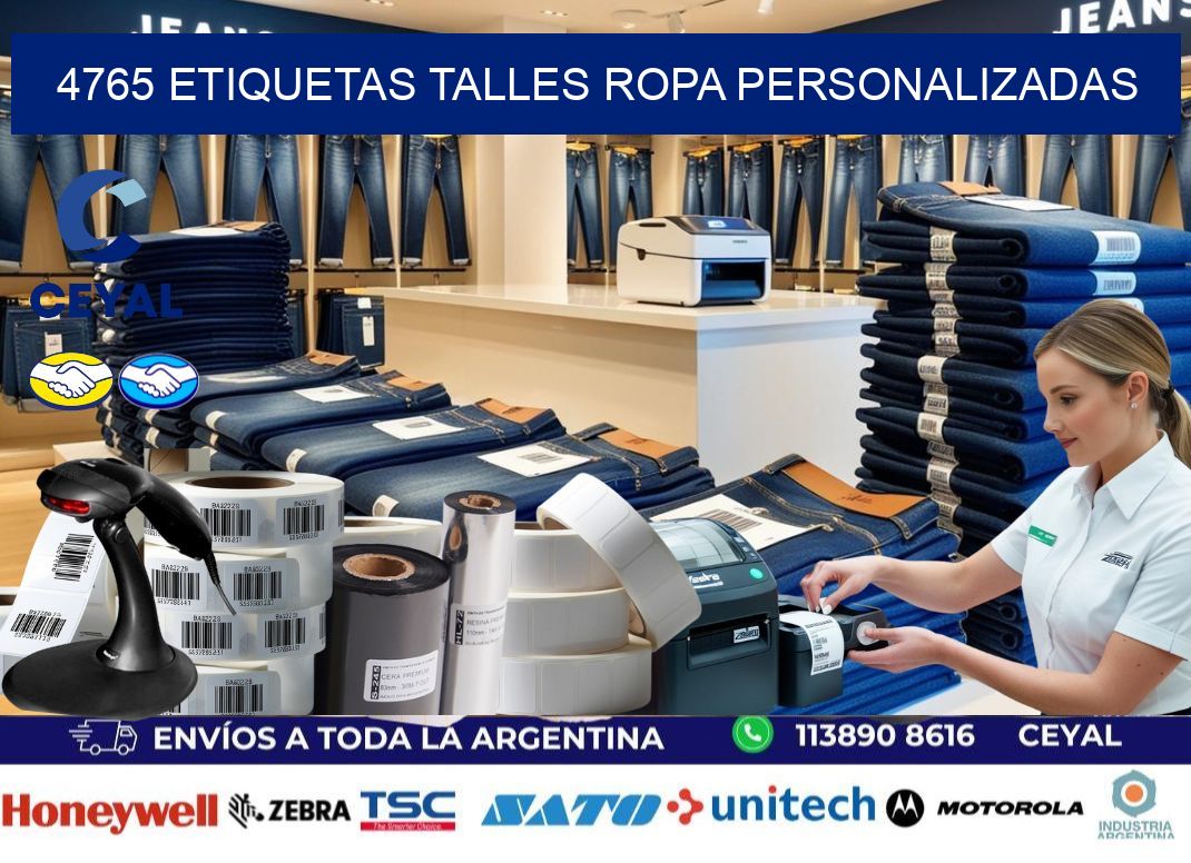4765 ETIQUETAS TALLES ROPA PERSONALIZADAS