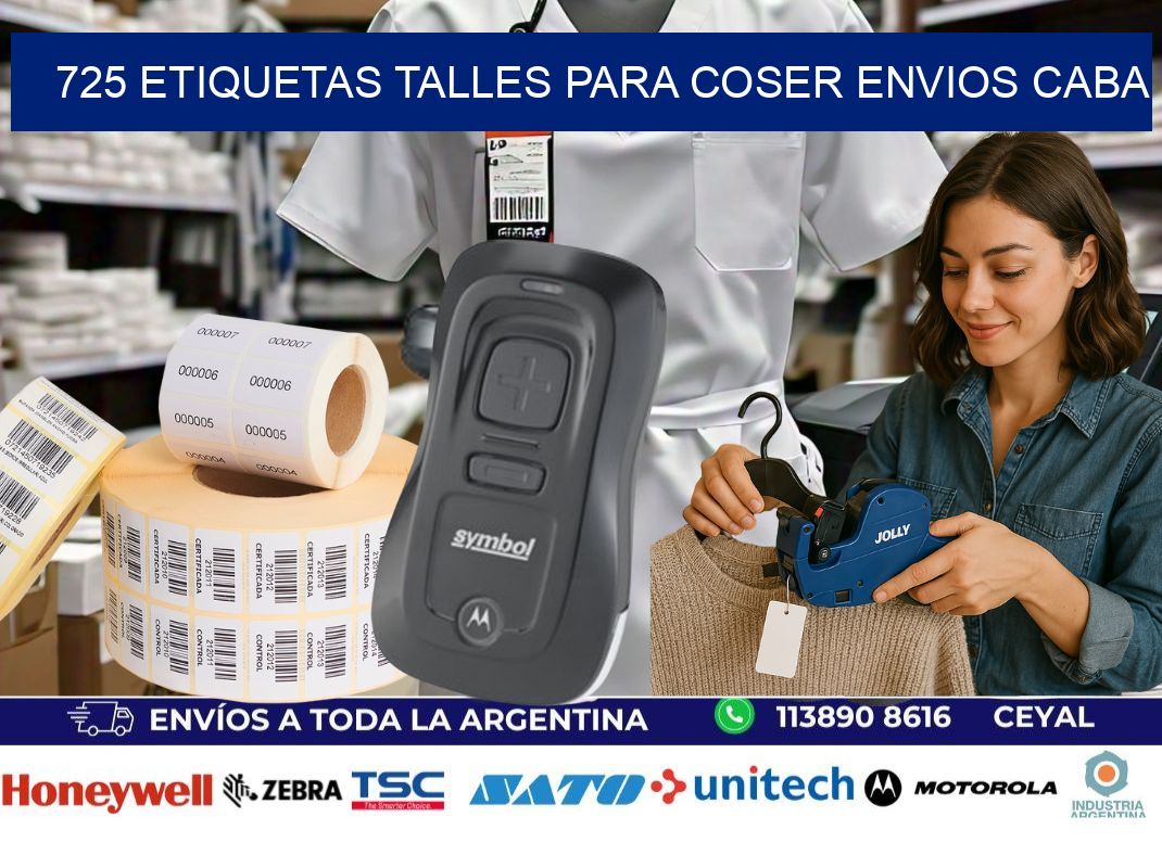 725 ETIQUETAS TALLES PARA COSER ENVIOS CABA