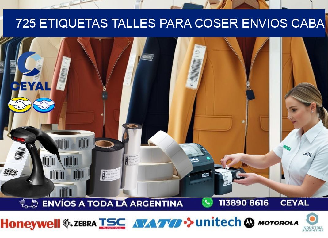 725 ETIQUETAS TALLES PARA COSER ENVIOS CABA