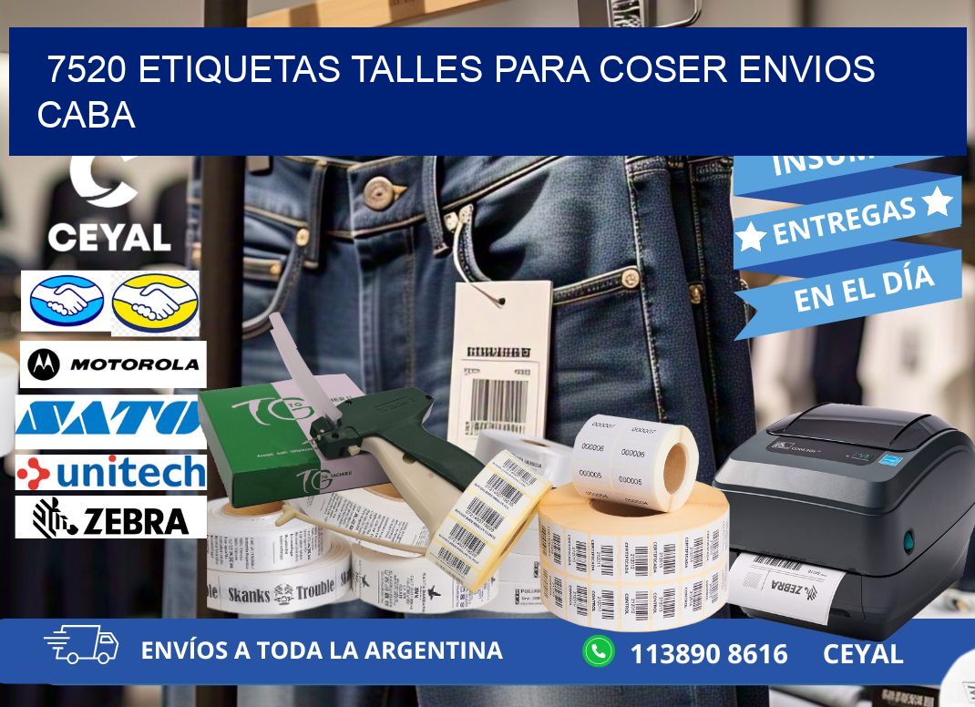 7520 ETIQUETAS TALLES PARA COSER ENVIOS CABA