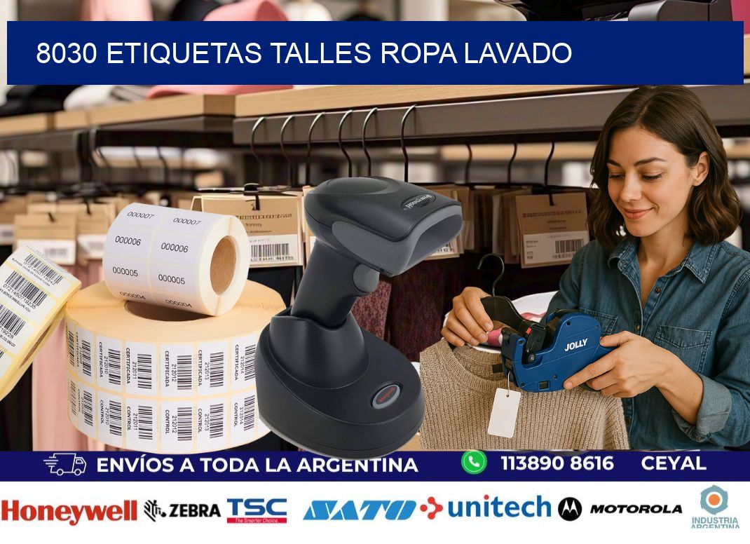 8030 ETIQUETAS TALLES ROPA LAVADO