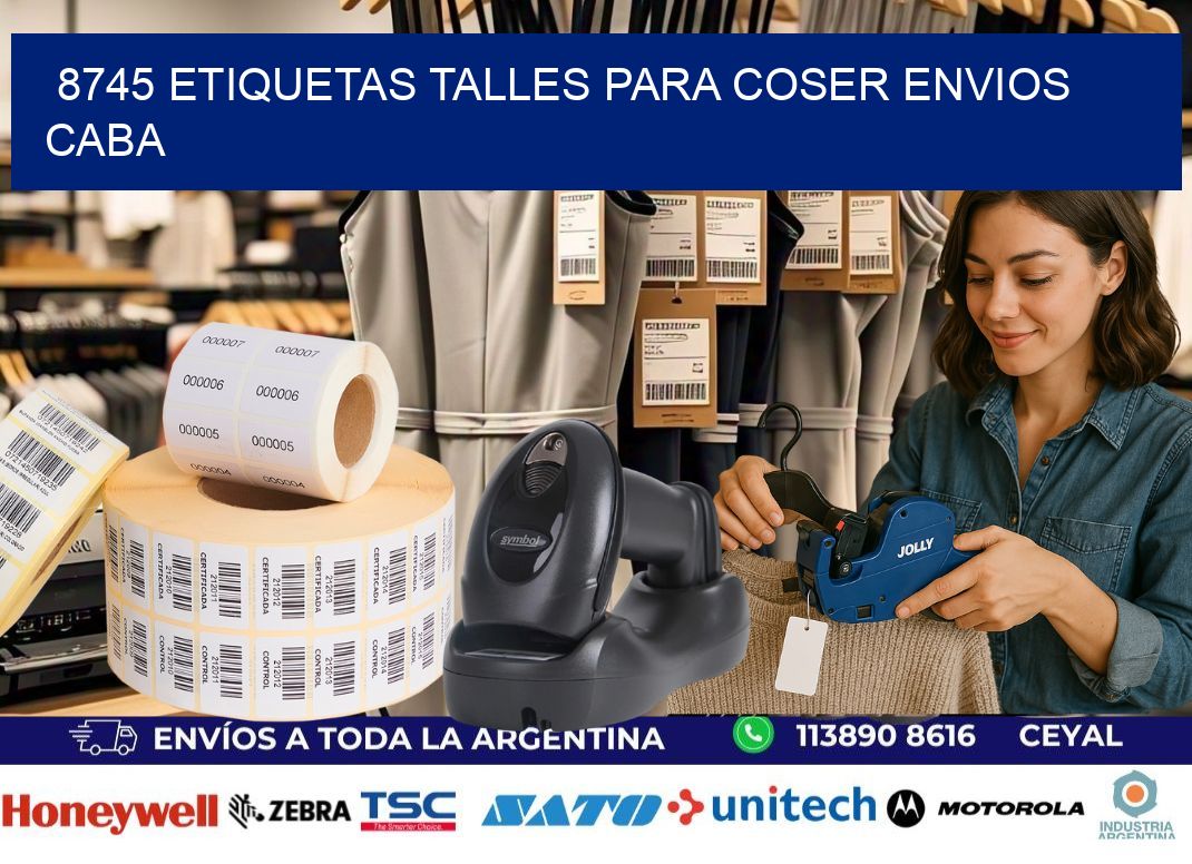 8745 ETIQUETAS TALLES PARA COSER ENVIOS CABA