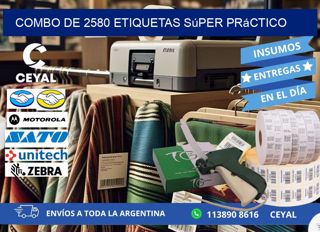 Combo de 2580 etiquetas súper práctico