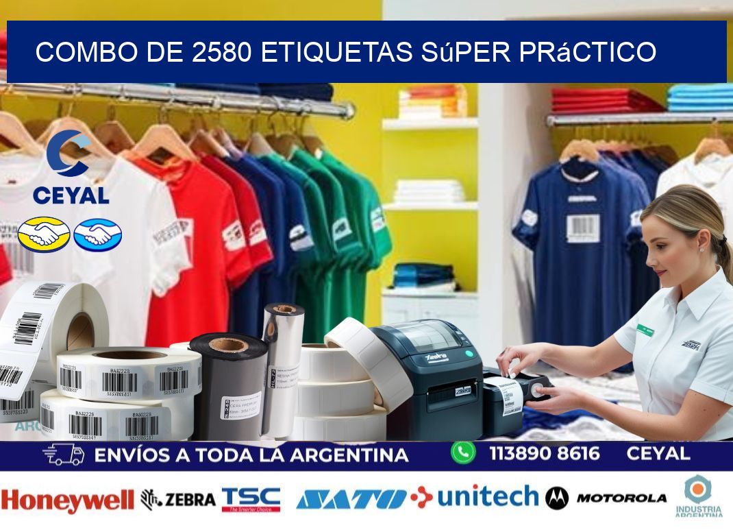 Combo de 2580 etiquetas súper práctico