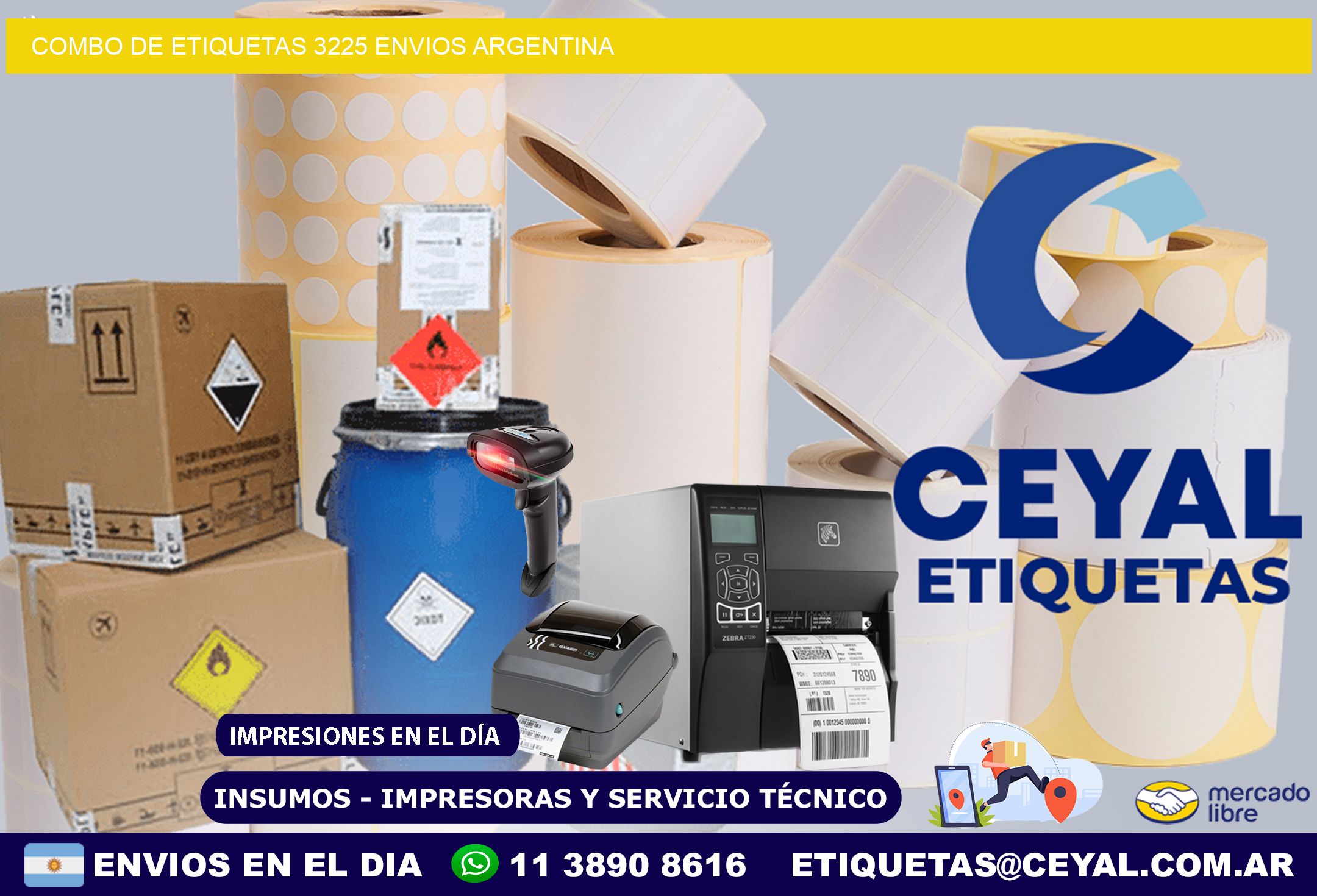 Combo de etiquetas 3225 ENVIOS ARGENTINA