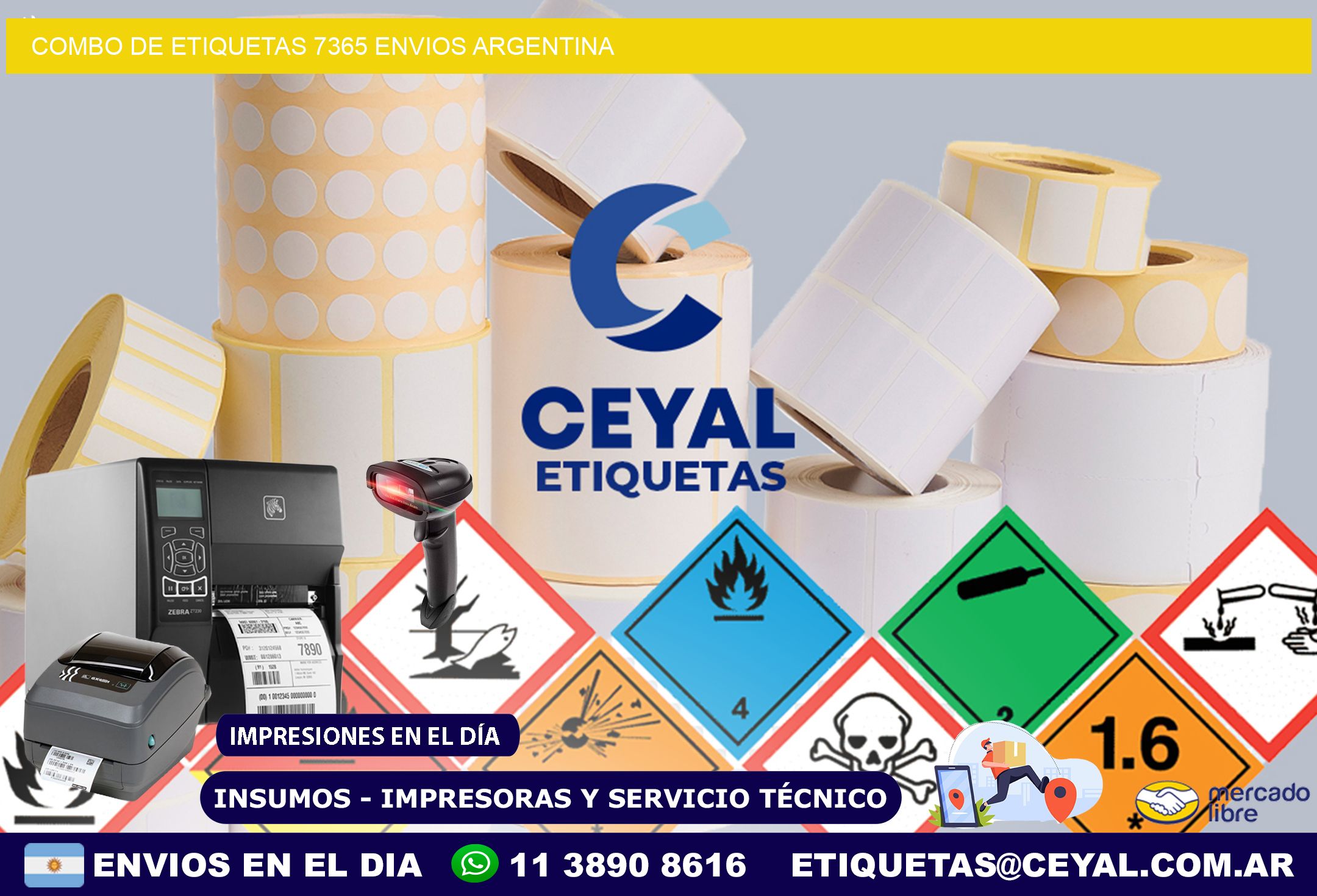 Combo de etiquetas 7365 ENVIOS ARGENTINA