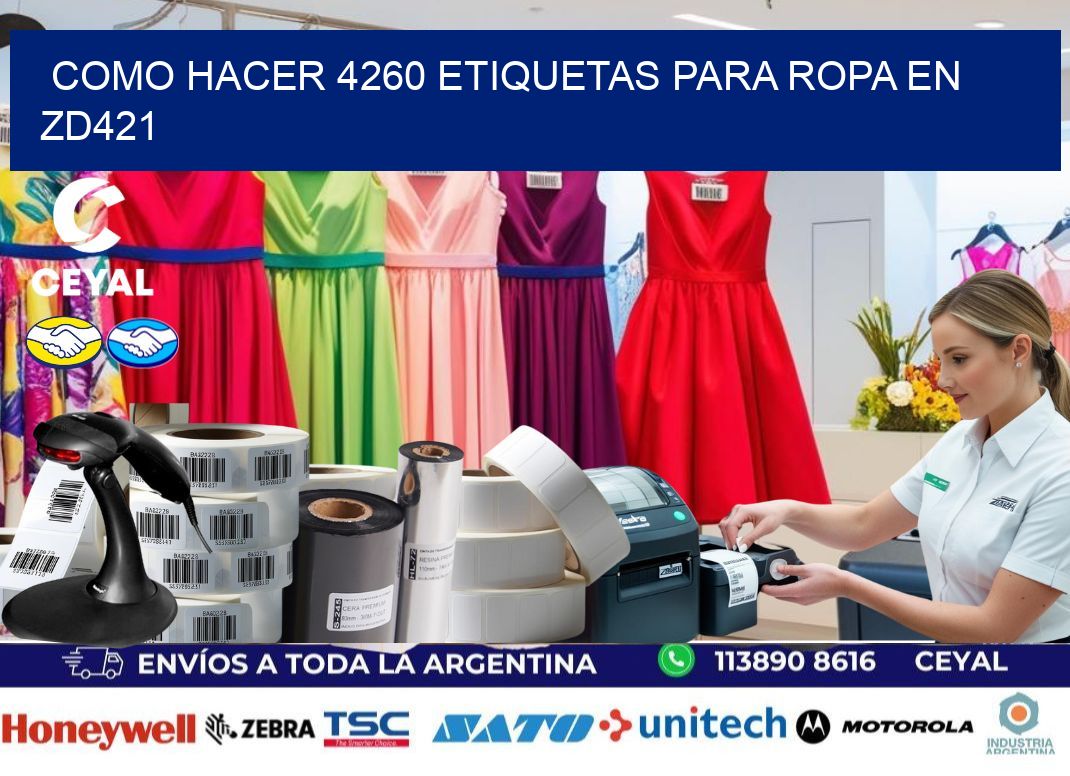 Como hacer 4260 etiquetas para ropa en zd421