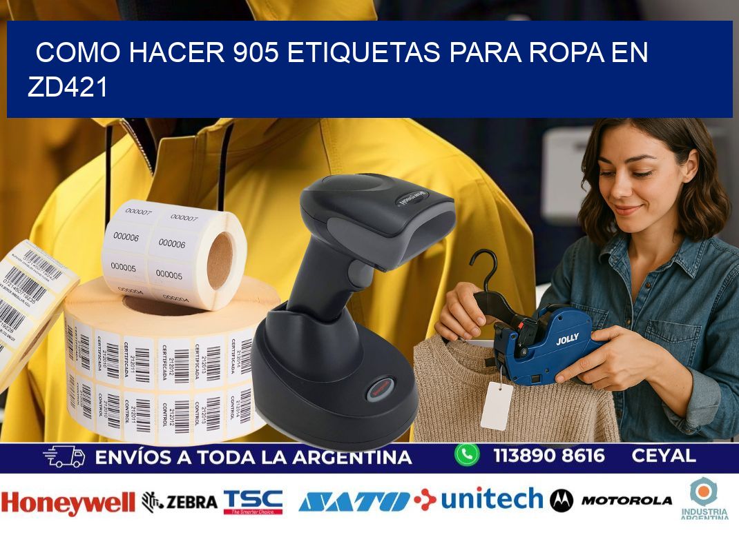 Como hacer 905 etiquetas para ropa en zd421