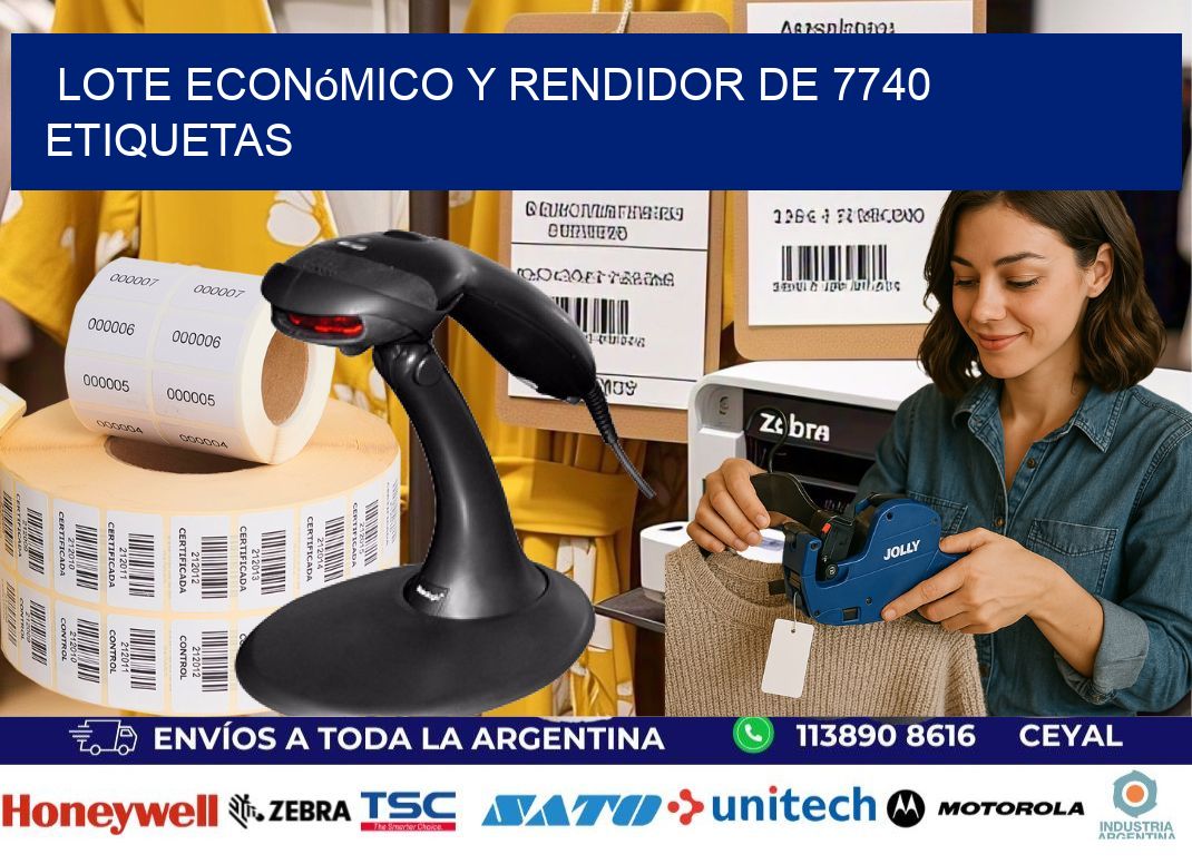 Lote económico y rendidor de 7740 etiquetas