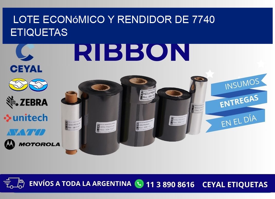 Lote económico y rendidor de 7740 etiquetas