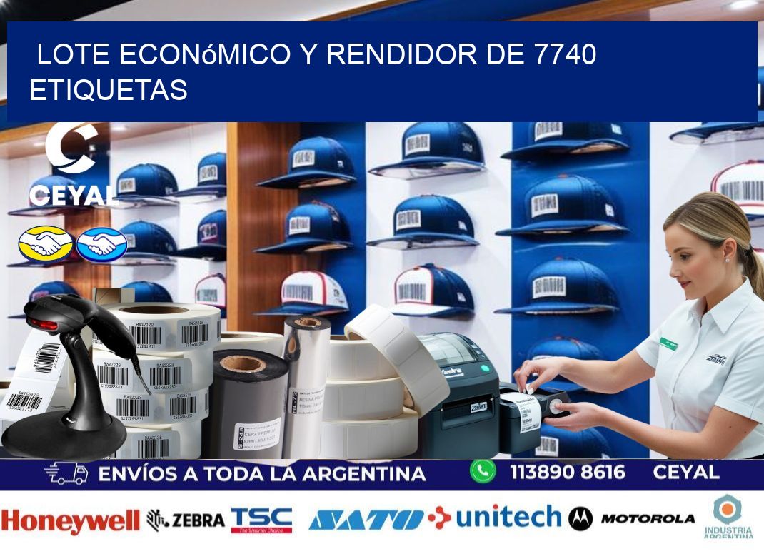 Lote económico y rendidor de 7740 etiquetas