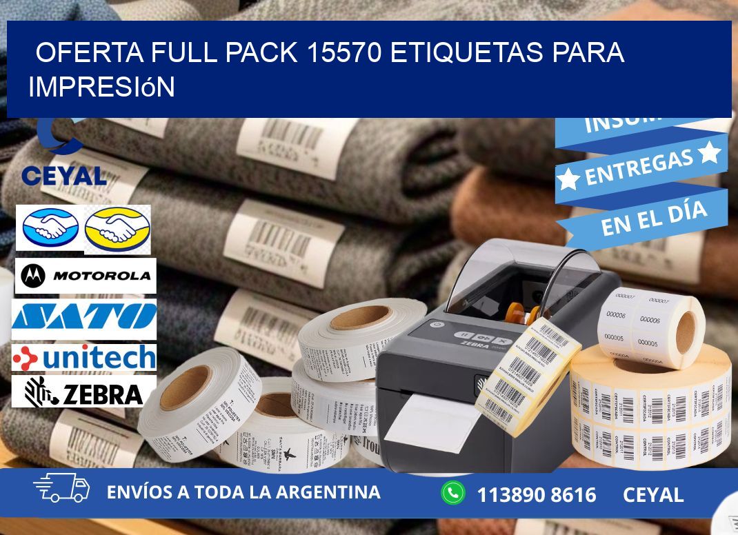 Oferta full pack 15570 etiquetas para impresión
