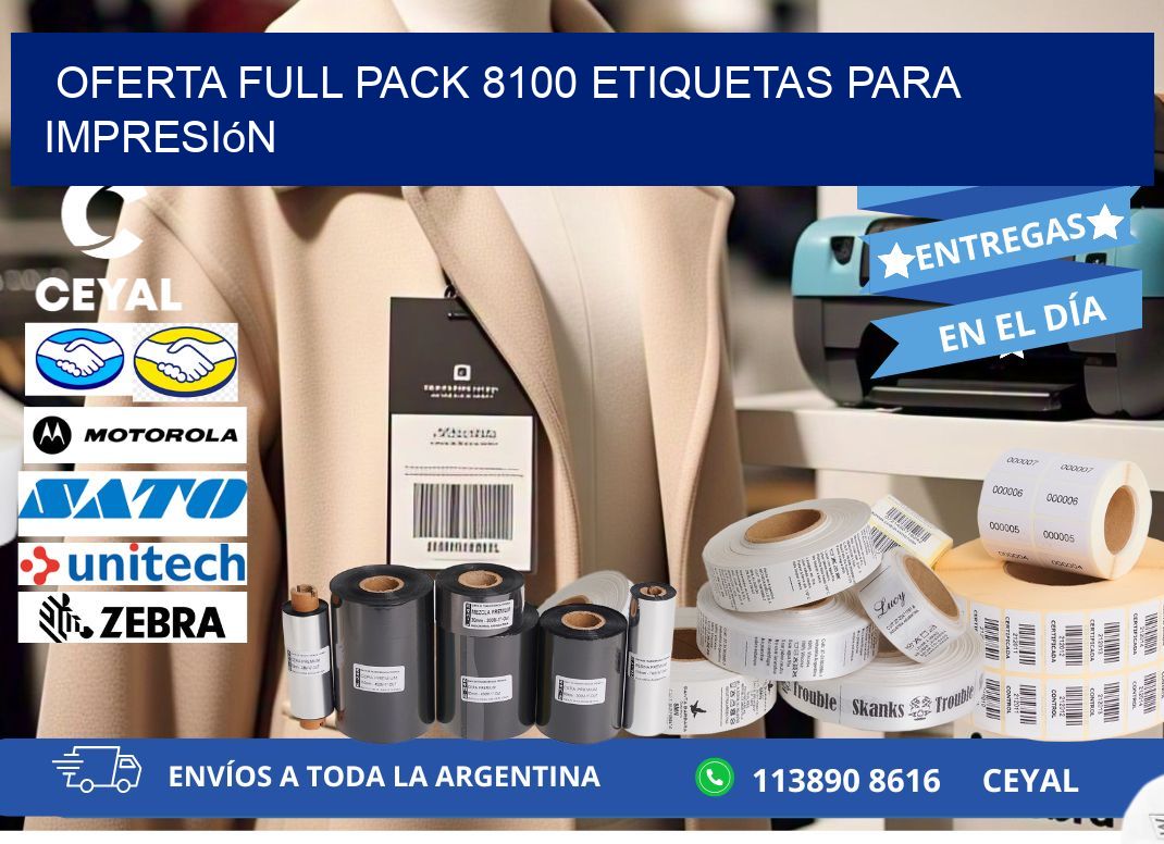 Oferta full pack 8100 etiquetas para impresión