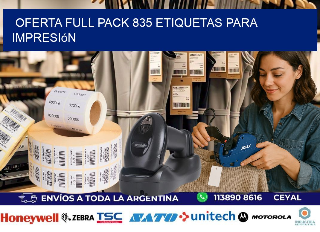 Oferta full pack 835 etiquetas para impresión