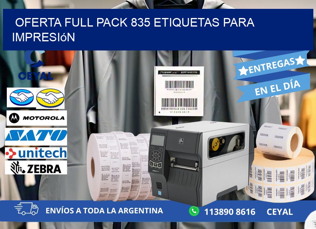 Oferta full pack 835 etiquetas para impresión