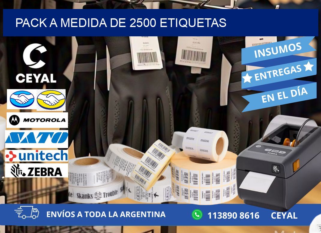 Pack a medida de 2500 etiquetas
