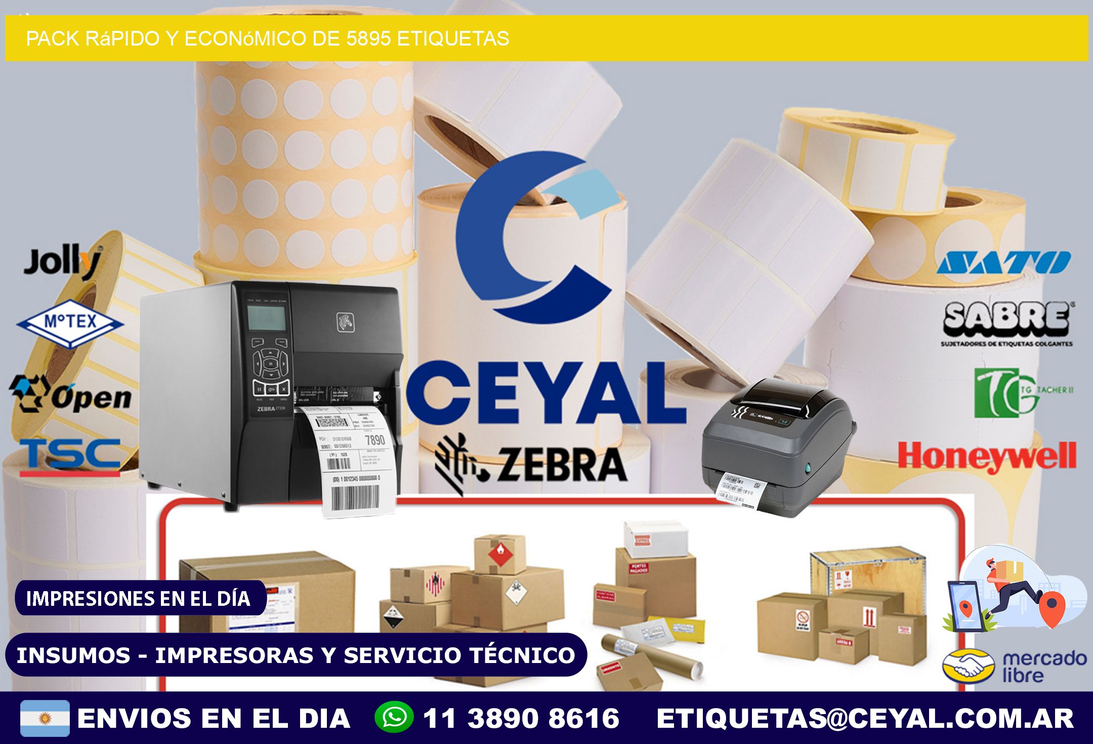 Pack rápido y económico de 5895 etiquetas
