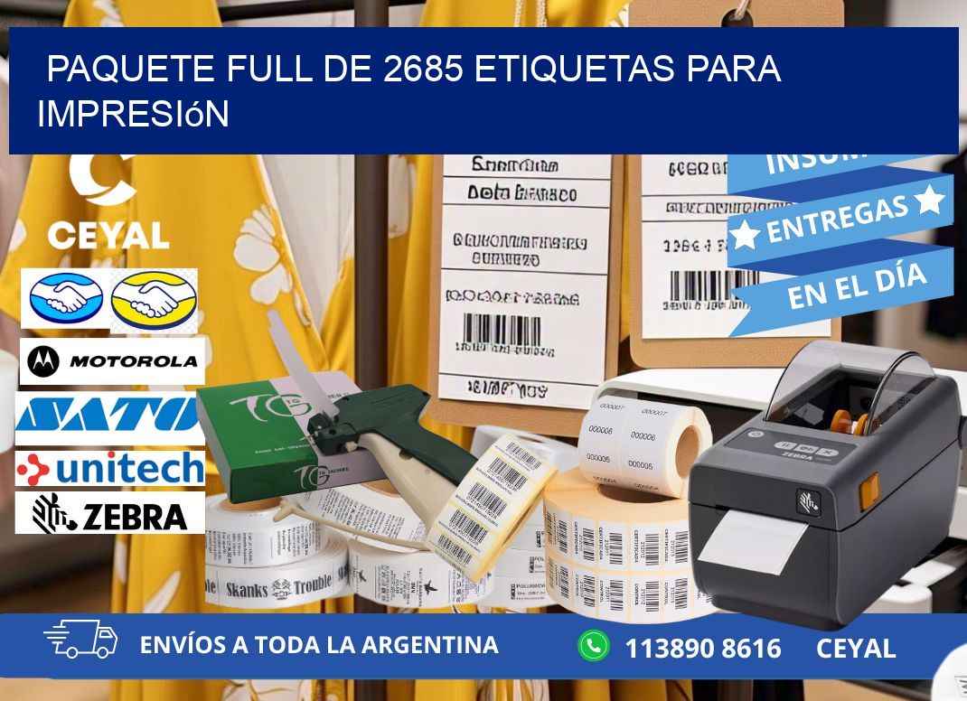 Paquete full de 2685 etiquetas para impresión