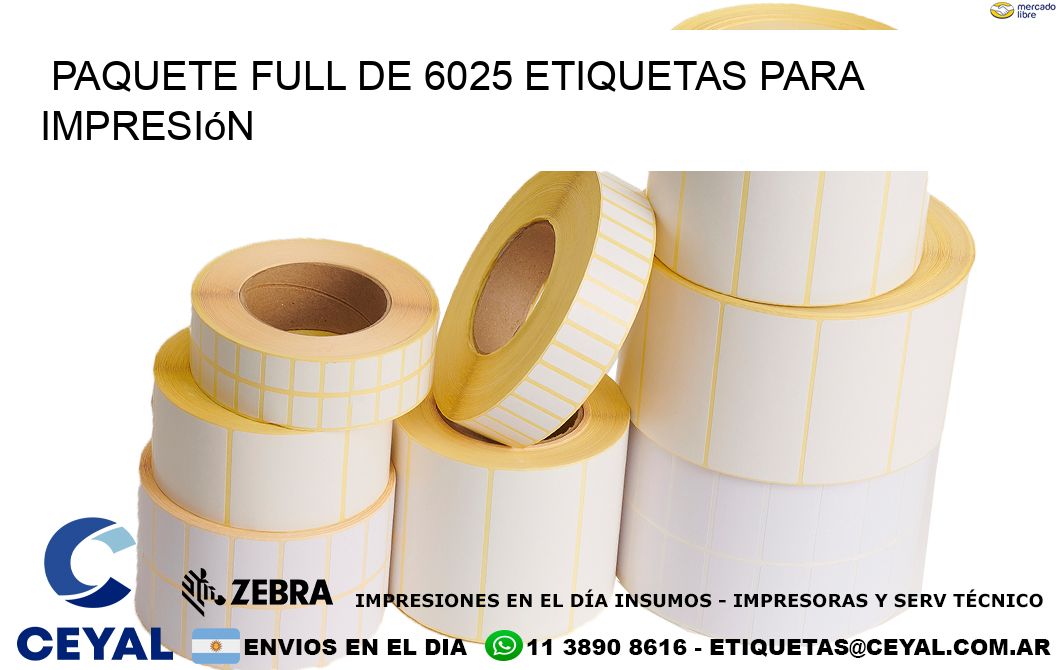 Paquete full de 6025 etiquetas para impresión
