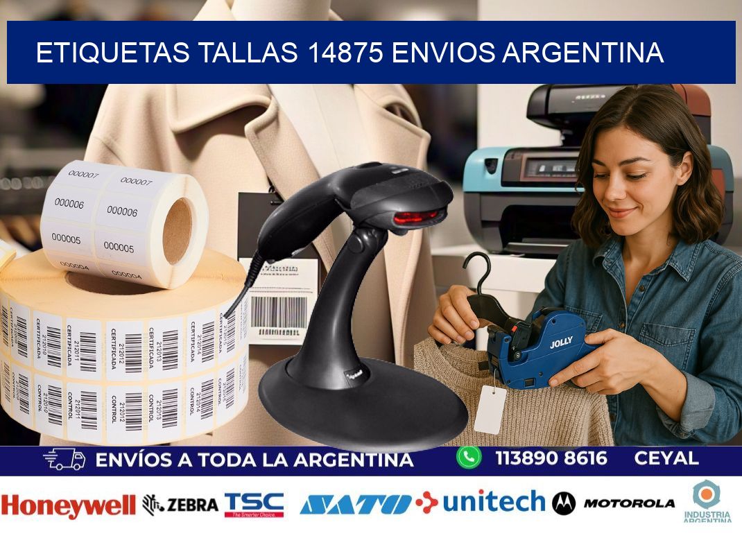 etiquetas tallas 14875 ENVIOS ARGENTINA