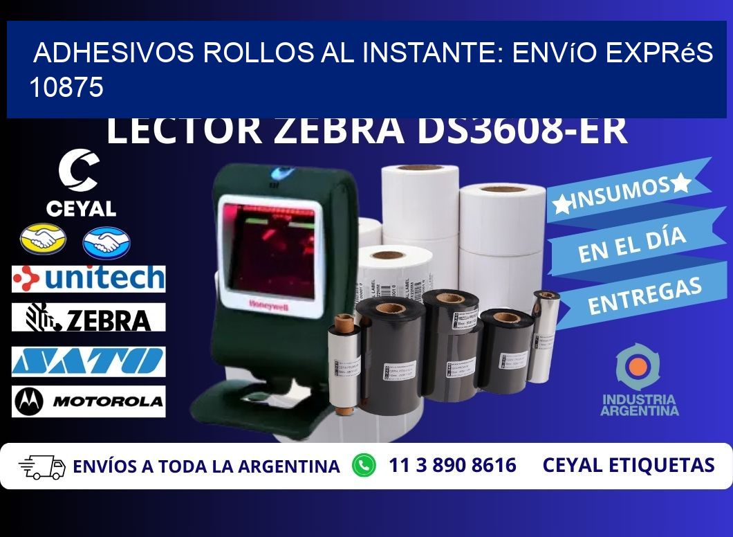 Adhesivos rollos al Instante: Envío Exprés 10875