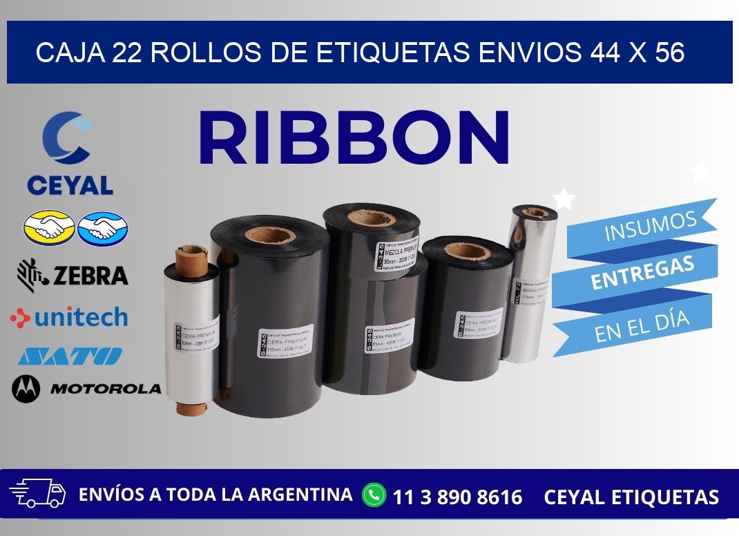 CAJA 22 ROLLOS DE ETIQUETAS ENVIOS 44 x 56