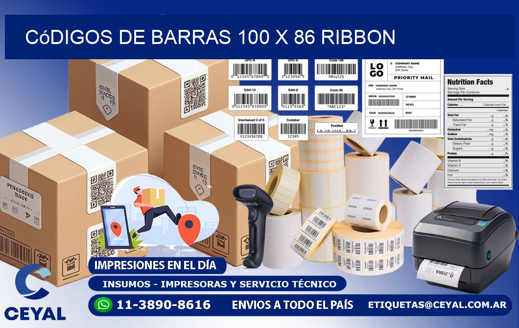 Códigos de Barras 100 x 86 ribbon