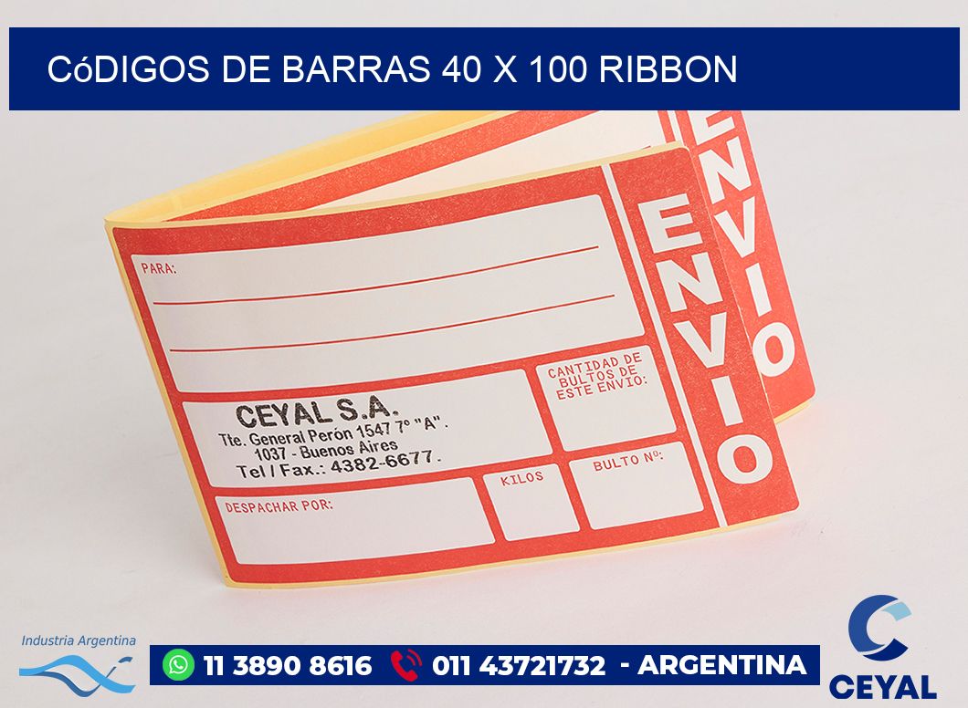 Códigos de Barras 40 x 100 ribbon