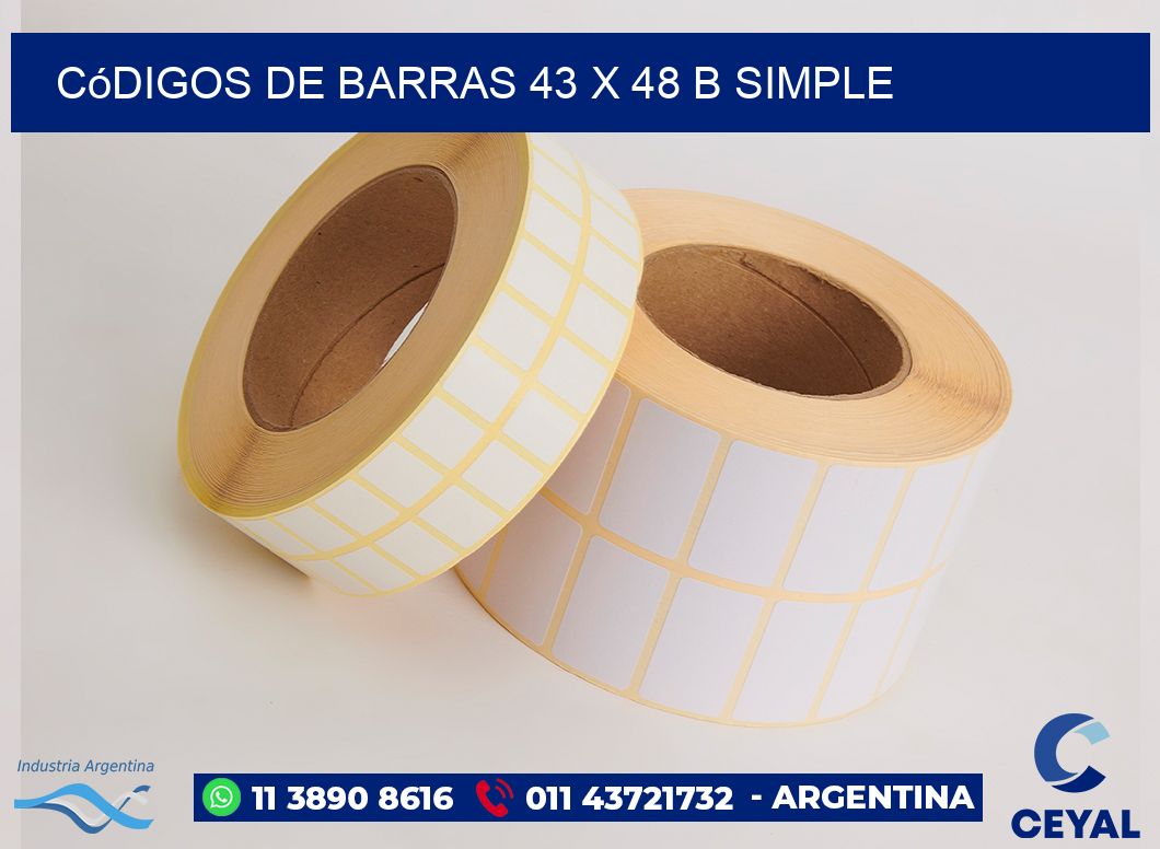 Códigos de Barras 43 x 48 b simple