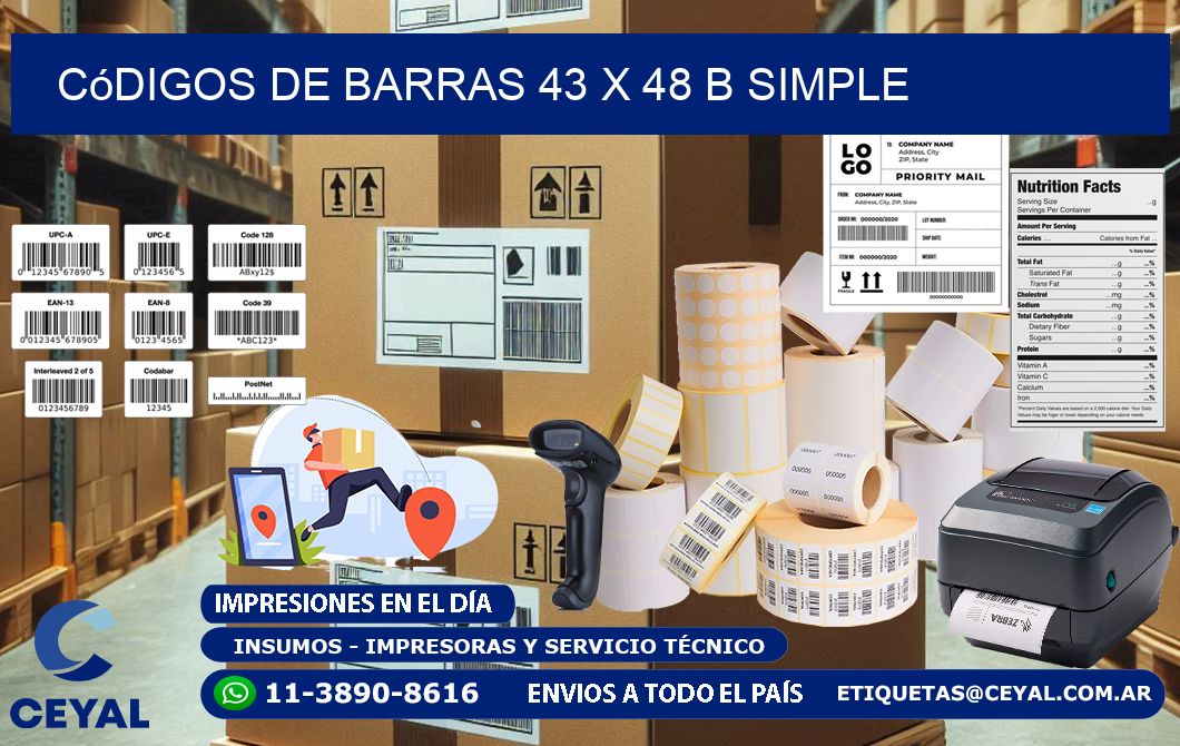 Códigos de Barras 43 x 48 b simple