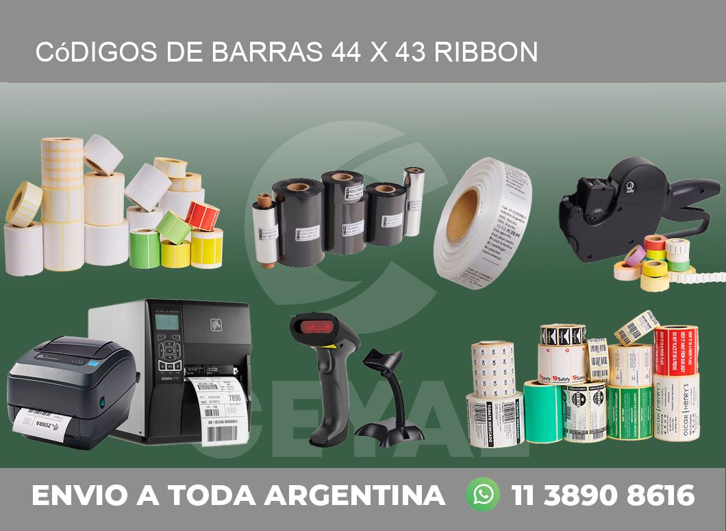 Códigos de Barras 44 x 43 ribbon