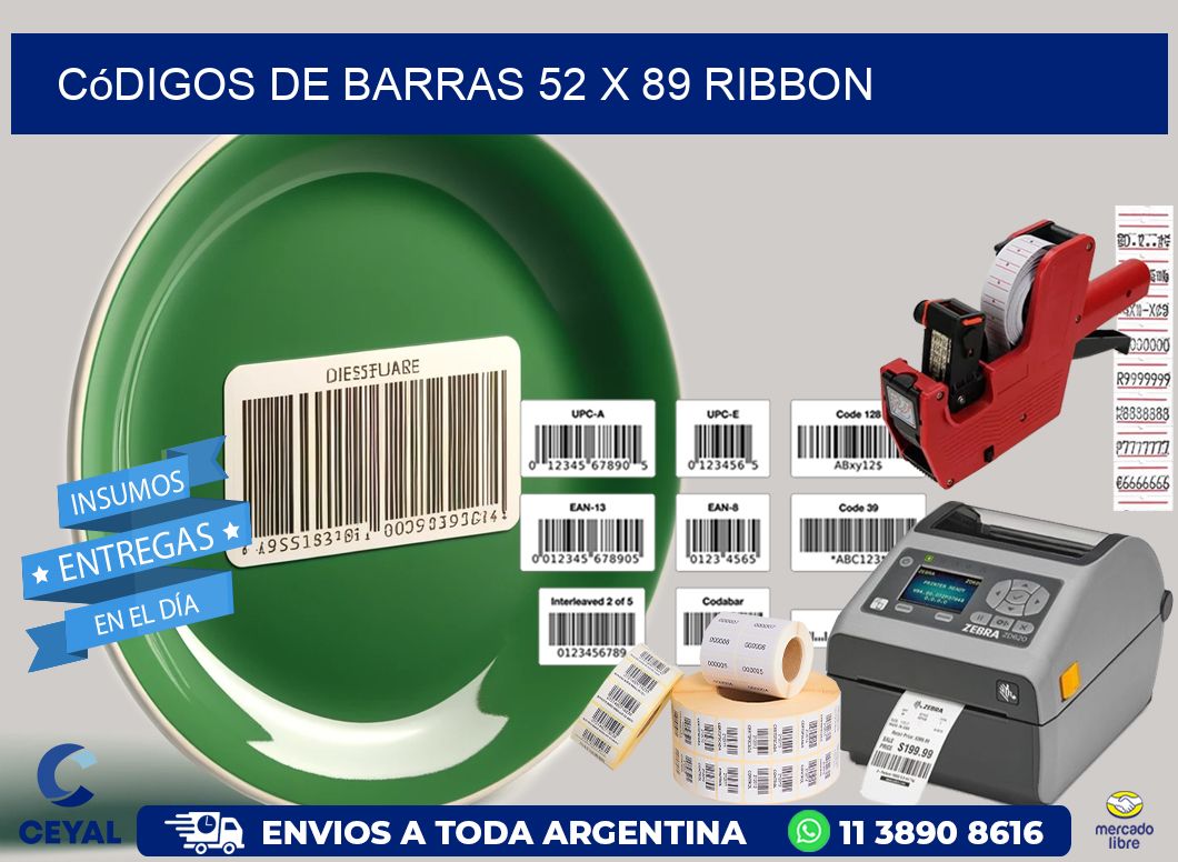Códigos de Barras 52 x 89 ribbon