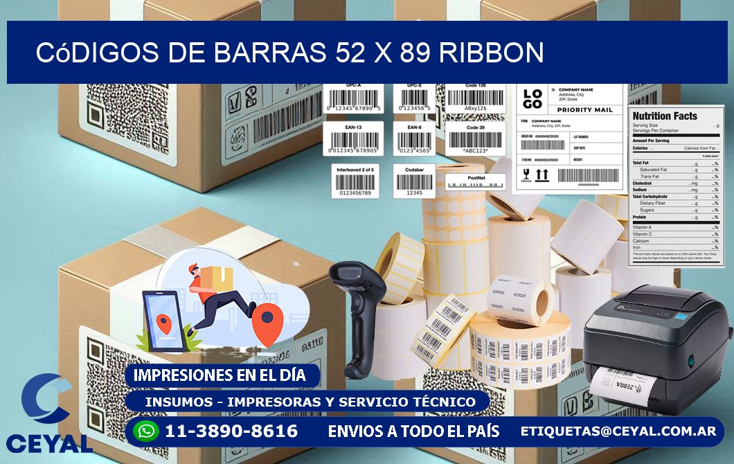 Códigos de Barras 52 x 89 ribbon