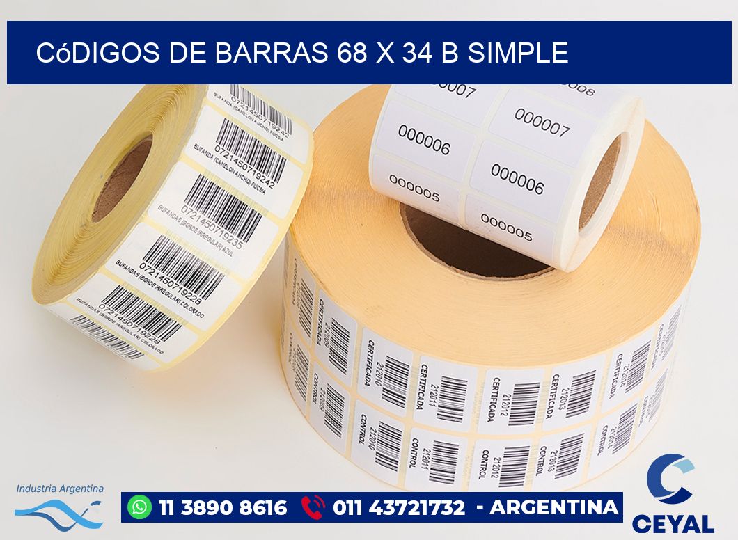 Códigos de Barras 68 x 34 b simple