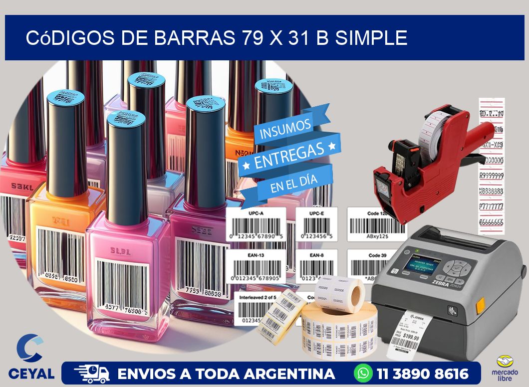 Códigos de Barras 79 x 31 b simple