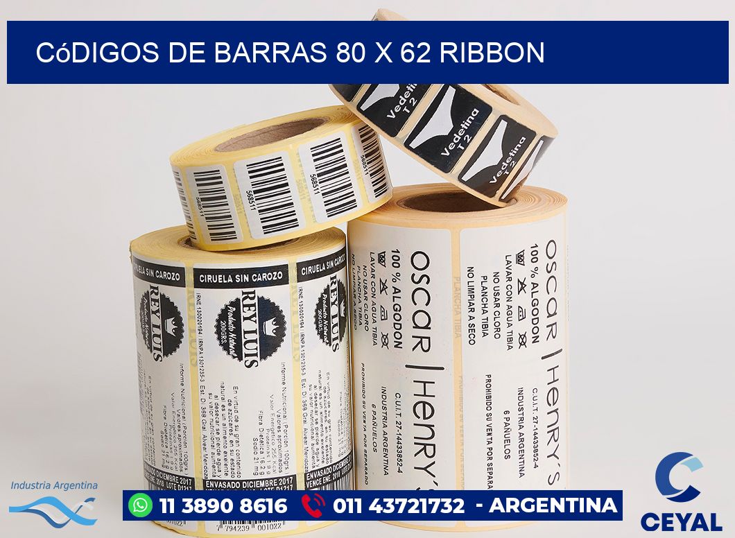Códigos de Barras 80 x 62 ribbon