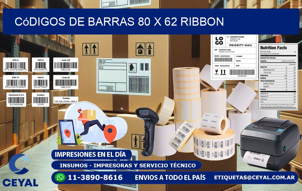Códigos de Barras 80 x 62 ribbon