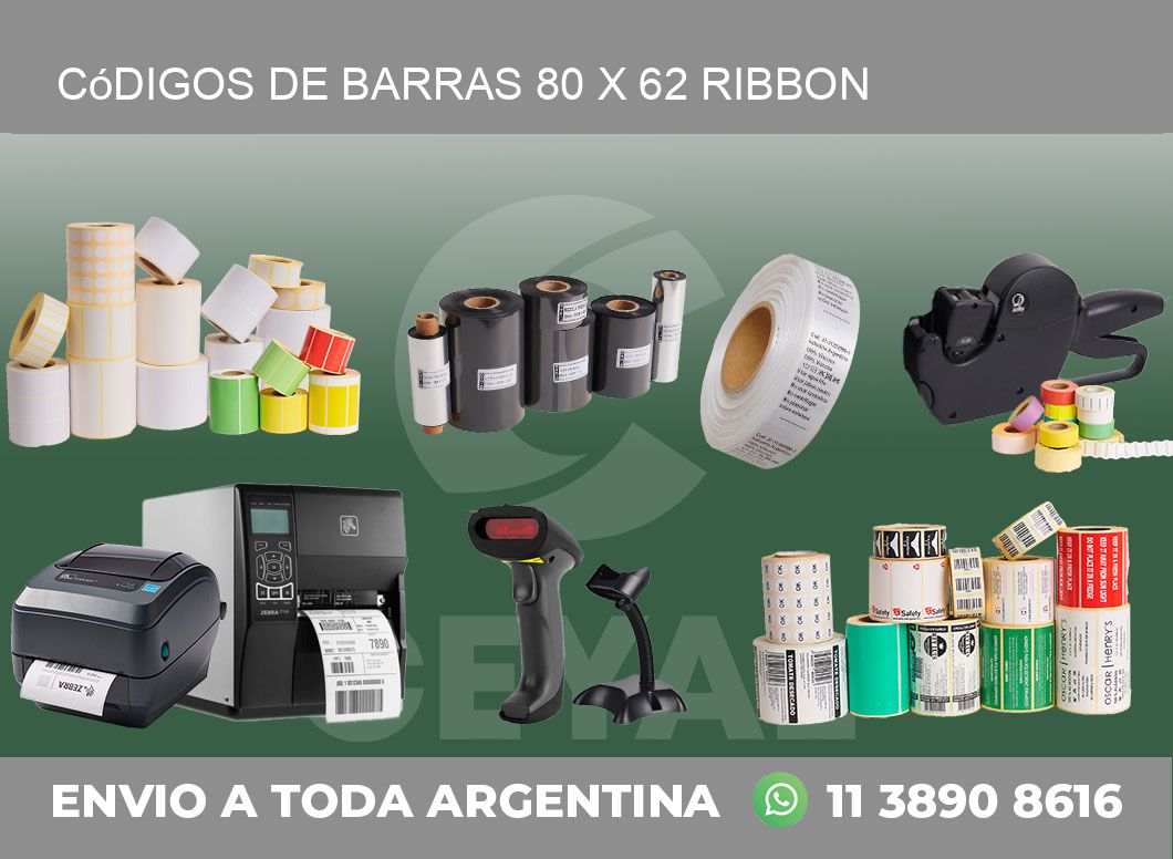 Códigos de Barras 80 x 62 ribbon