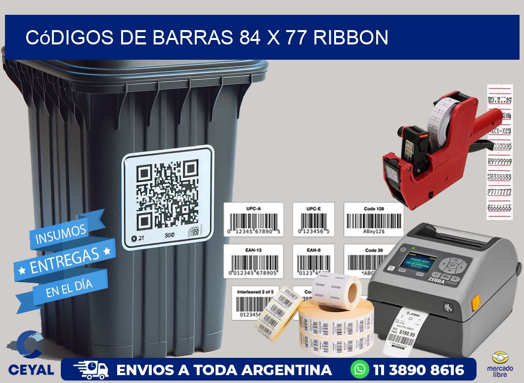 Códigos de Barras 84 x 77 ribbon