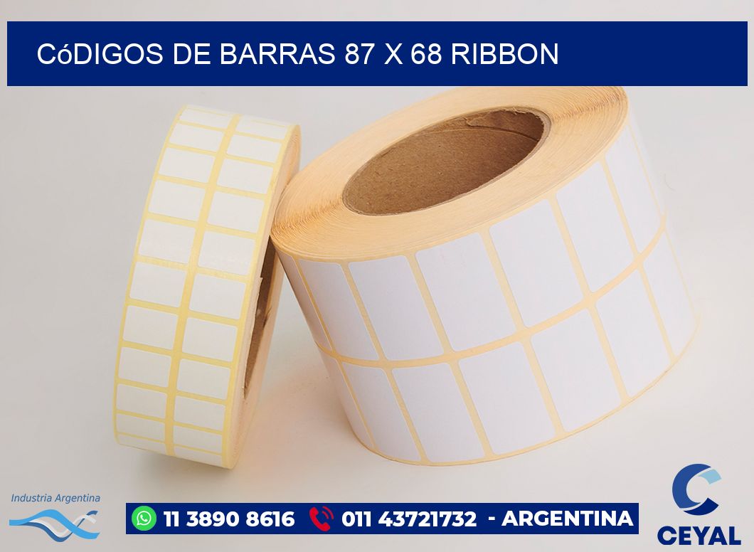 Códigos de Barras 87 x 68 ribbon