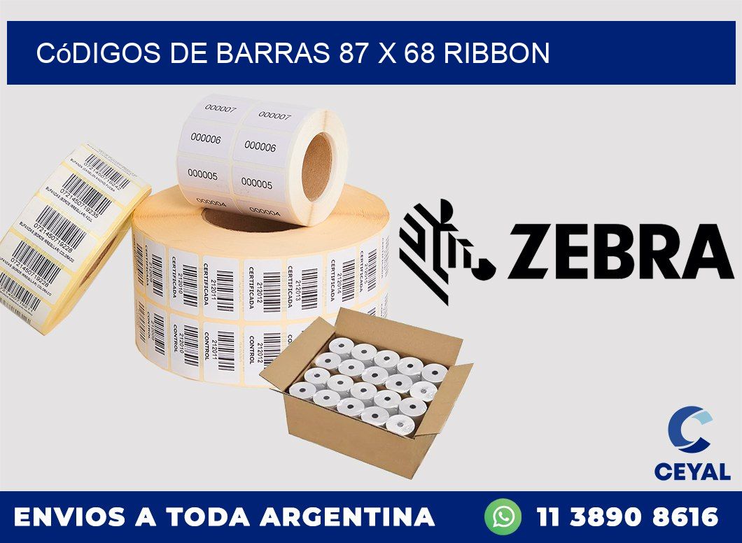 Códigos de Barras 87 x 68 ribbon