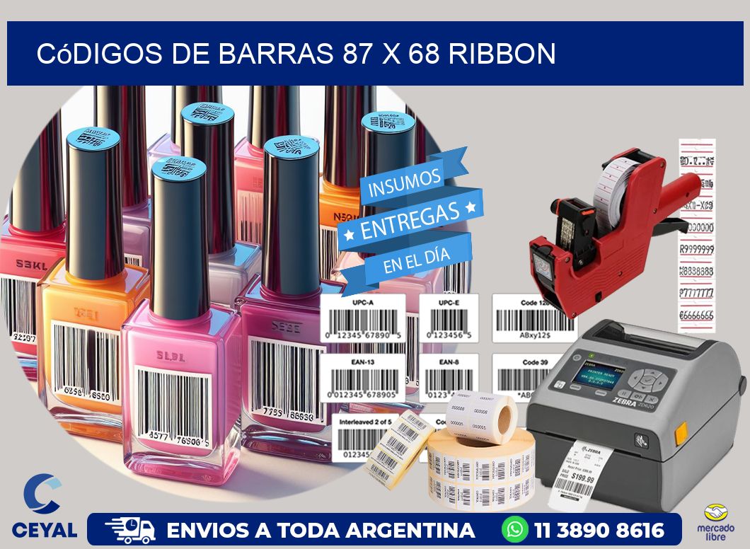Códigos de Barras 87 x 68 ribbon