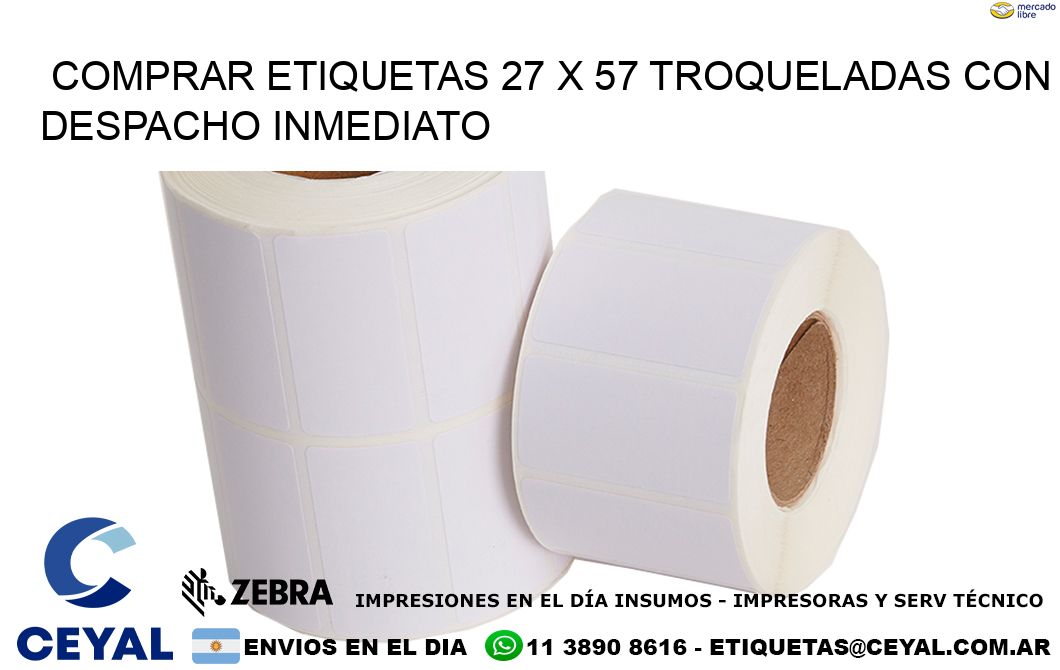 Comprar etiquetas 27 x 57 troqueladas con despacho inmediato